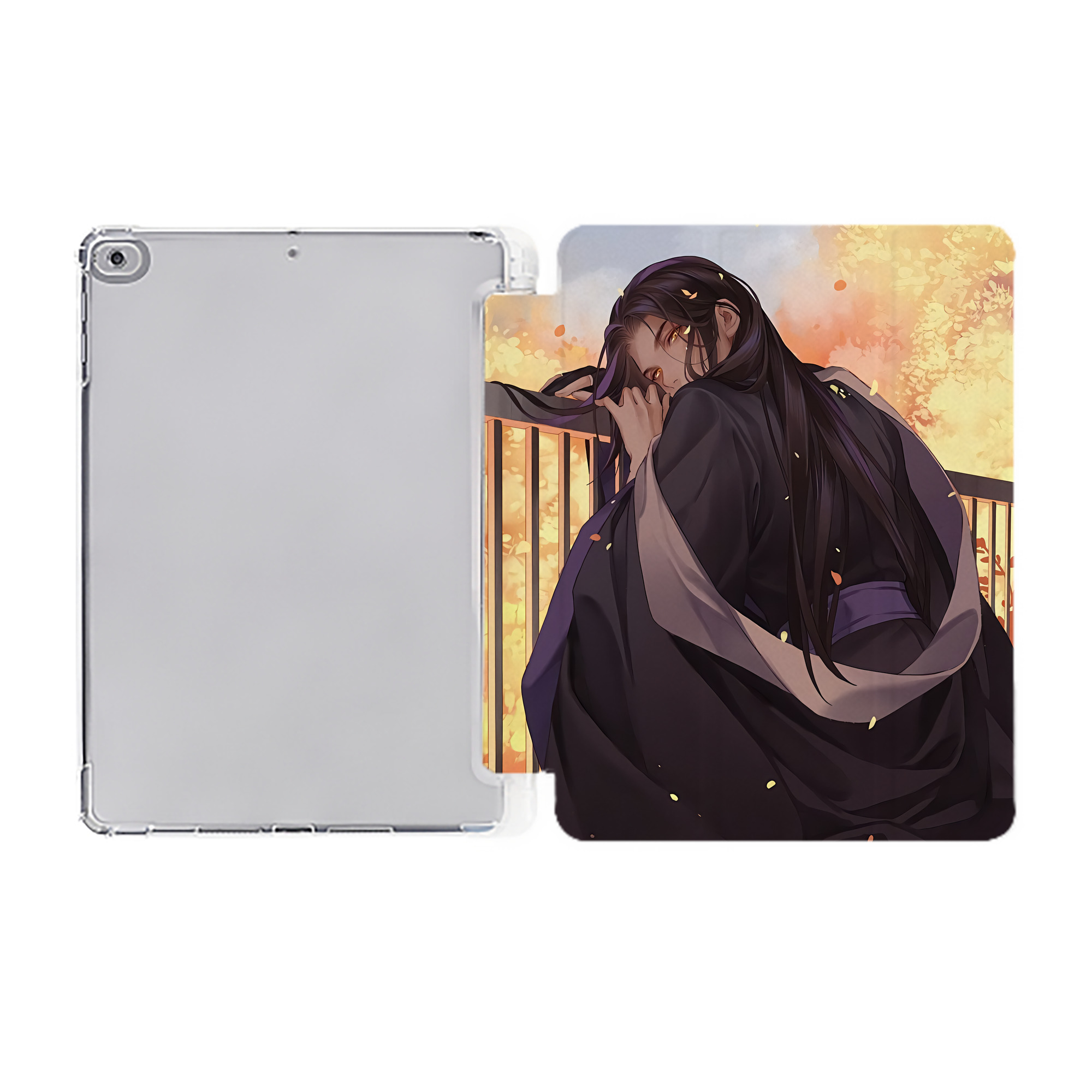 （画像用） 刀剣乱舞 Touken Ranbu IPad ケース ペン収納付き 三つ折りスタンド PUレザー×シリコン 対応機種9.5/10.5/10.9インチ
